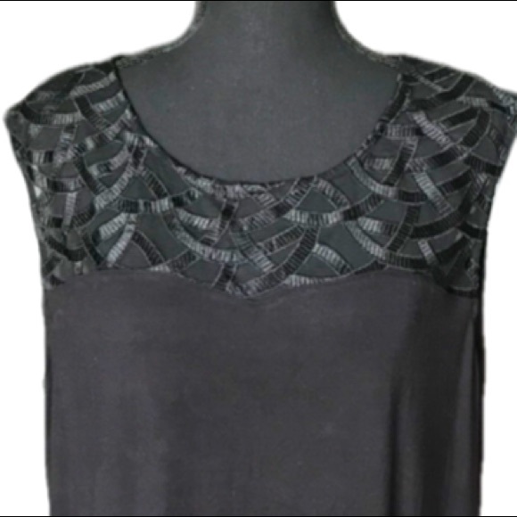 🎀Addition Elle 2X Black Around Neck Laced Front Ladies Designer Top - Picture 3 of 7